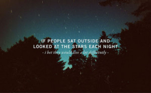 nature, night, quote, stars, world