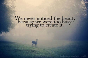 We never notice the beauty quote