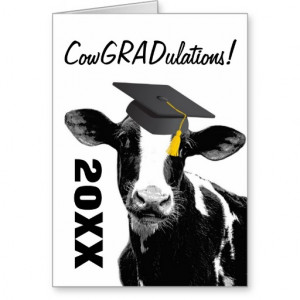 congratulations_graduation_funny_cow_in_cap_card ...