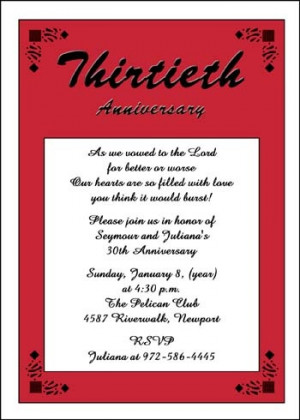 30th Anniversary Invitation areBecoming Very Popular