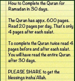 ... 30 Days of Ramadan (Ramzan). Easy way to complete Quran during Ramzan