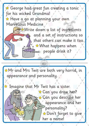 Teacher's Pet - Roald Dahl Challenge Cards