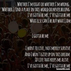 lyricart for i ve gotta be me by ryan tedder more tedder love3 3