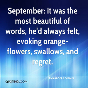 September: it was the most beautiful of words, he'd always felt ...
