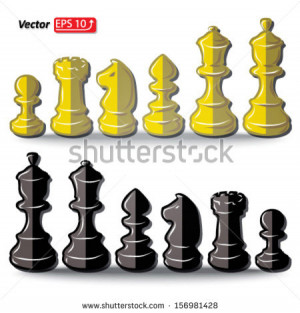 set black and white chess pieces chess figure king queen bishop