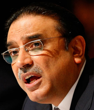 Asif Ali Zardari, Pakistani President, denying suggestions that his ...