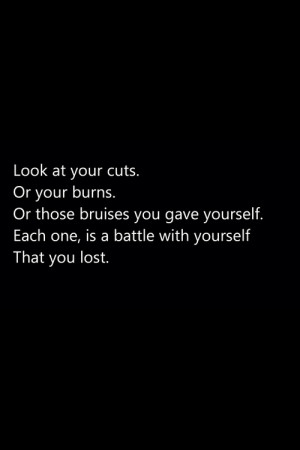 ... self harm cutting stay strong cuts useless dumb worthless blade battle