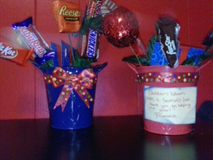 Inexpensive teacher appreciation gifts. Candy flower pots. Quote ...