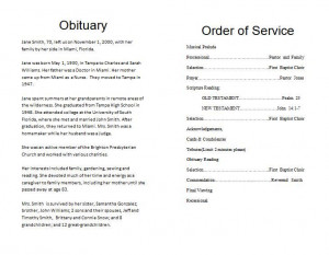 Outline | How to Make a Memorial Program Template « Funeral Memorial ...