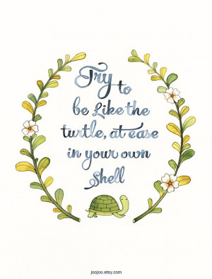 ... print, inspirational art quote, Try to be like the turtle