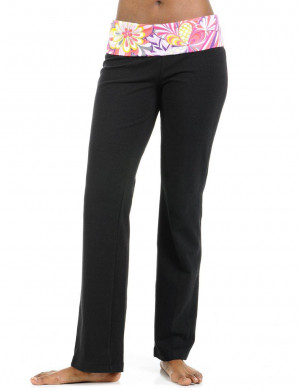 bottoms-pants-workout-foldover-yoga-pants-pink-flower-shop-moddeals-1 ...