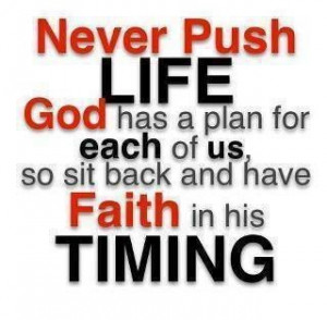 Never Push Life God Has A Plan