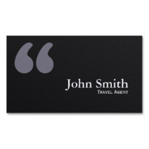 Dark Quote Marks Travel Agent Business Card