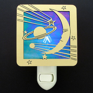 Blue Moon Night Light - Click to Choose Stained Glass Color