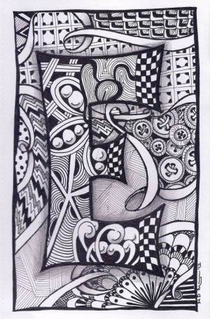 Letter M Zentangle Patterns