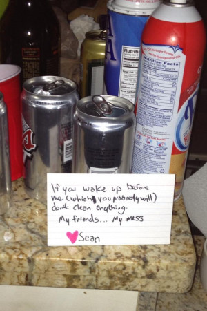 My brother had a party last night.