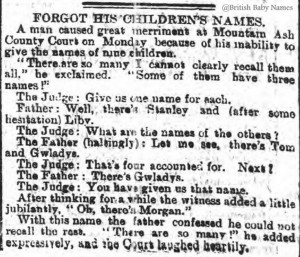 ... children's names! Source: Derby Daily Telegraph - Tuesday 31 July 1906