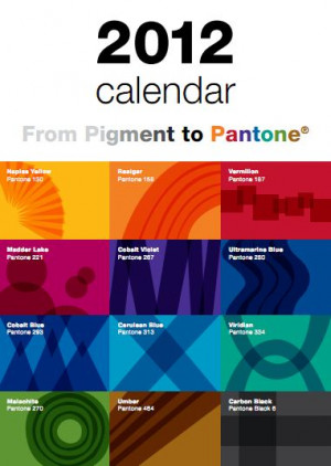 2012 Free Designer Calendar – Pigment to Pantone by Brilicious
