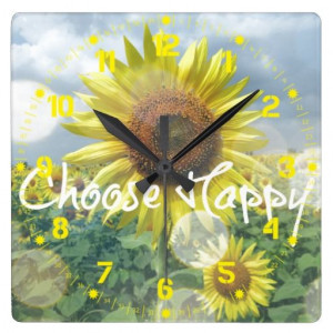 Choose Happy Sunflower Clock