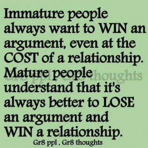 Immature ppl vs. Mature ppl