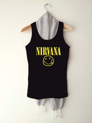 ... tee smiley face cloth rock band womens lithium quote cool nevermind