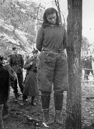 executed at the age of 17 for shooting at German soldiers during WW2 ...