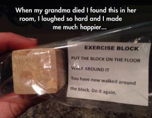 Funny exercise block