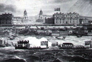 Admiral Horatio Nelson's funeral barge leaves Greenwich Horatio Nelson ...