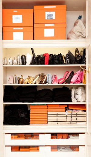 organized closet Handbags Storage, Closets Organic, Hermes Boxes ...