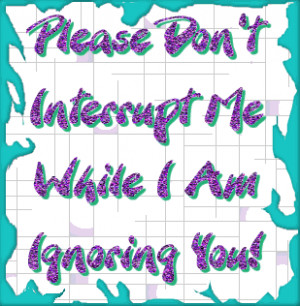 Please Don’t Interrupt Me While I Am Ignoring You! ~ Attitude Quote