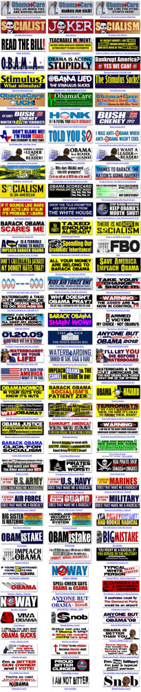 Re: Post pics of your Anti-Obama/Congress bumper stickers