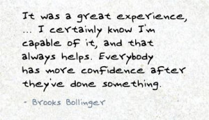 ... Experience, I Certainly Know I’m Capable Of It ~ Confidence Quote