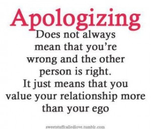 Saying sorry doesn't always mean you are at fault, but sometimes it's ...