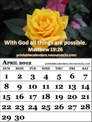 Free May 2012 Calendar with Bible verses