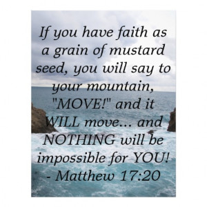 Matthew 17:20 Motivational Bible Quote Personalized Flyer