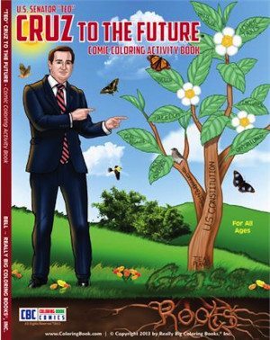The cover features Cruz pointing at a tea plant embossed with phrases ...