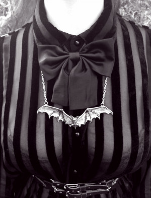 ... cute Bat necklace b and w cute bat bat necklace Lily Munster Style