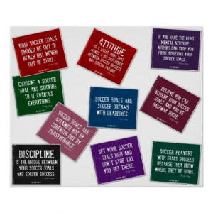 Soccer Quotes 10 Poster Collage in Colors on White