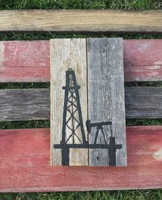 Rustic Style Oil Rig Pump Jack and Derrick Sign using recycled ...