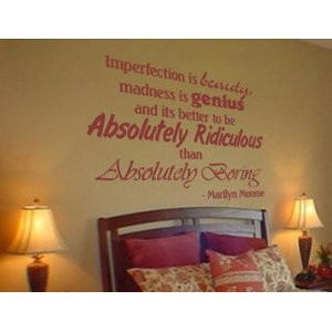 the Marilyn Monroe Imperfection – Vinyl Wall Words Lettering Decal ...