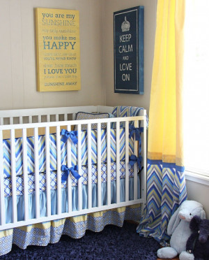 ... THE QUOTES beautiful blue and yellow color palette #nursery #chevron
