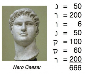 is 666. During the time of Caesar Nero, he was a dictator/tyrant ...