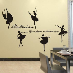 come true dance inspirational wall quotes stickers for ballet girls ...