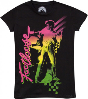 Footloose shirt features a neon print of Kevin Bacon’s character Ren ...