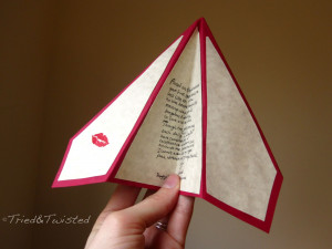 Love Letter Paper Design Paper airplane love note via