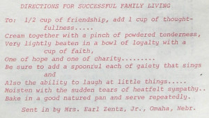 Sent in by Mrs. Earl Zentz, Jr., Omaha, Nebr. 1961