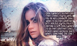 ... that cries every night because she wants something she can't have