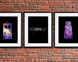 doctor who inspired poster art se t of 3 8x10 instant download ...