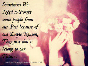 forget some people from your past as they don't belong to your future ...