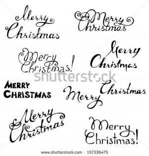 Merry christmas. Hand-written text. Vector illustration for your ...